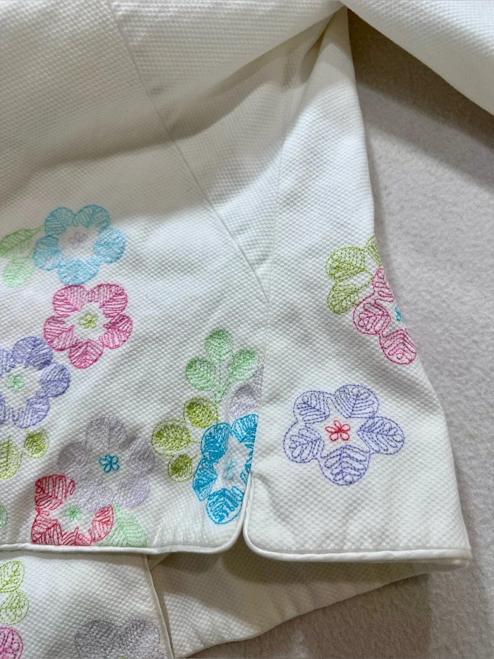 Sigrid Olsen White Jacket with Pastel Floral Embroidery - Picture 11 of 16